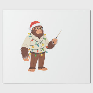 Bigfoot Sasquatch Nurse Christmas Nursing  Wrapping Paper