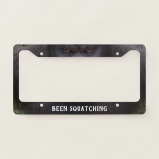 BIGFOOT SASQUATCH ORANGE EYES, BEEN SQUATCHIN LICENSE PLATE FRAME