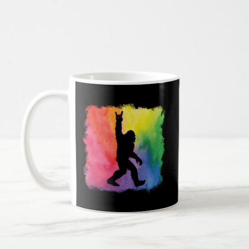 Bigfoot Sasquatch Peace Big Foot Squatch Colorful  Coffee Mug