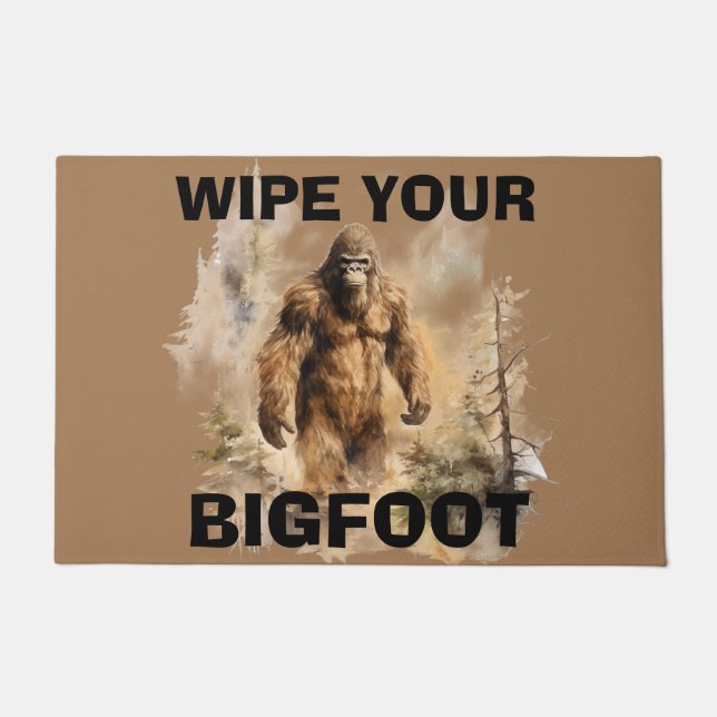 Bigfoot Sasquatch Personalized Doormat (Front)