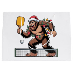 Bigfoot Sasquatch Pickleball Christmas 2026   Large Gift Bag