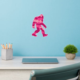 Bigfoot Sasquatch Pink Camo Wall Decal