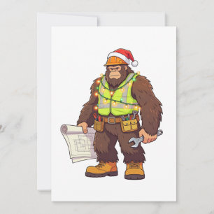 Bigfoot Sasquatch Plumber Funny Blue collar Thank You Card