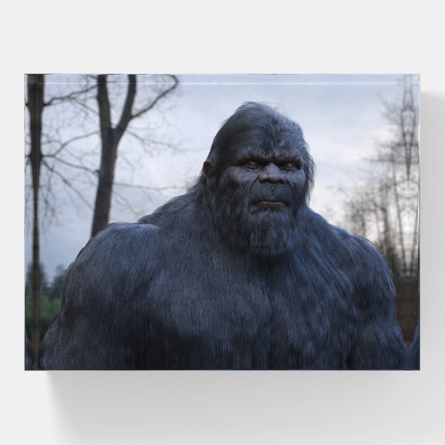 BIGFOOT SASQUATCH PORTRAIT Acrylic WallPaperweight Paperweight (Front)