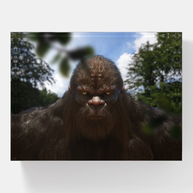 BIGFOOT SASQUATCH PORTRAIT Acrylic WallPaperweight Paperweight (Front)