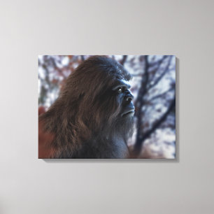 BIGFOOT SASQUATCH PORTRAIT IN PROFILE AT DUSK III CANVAS PRINT