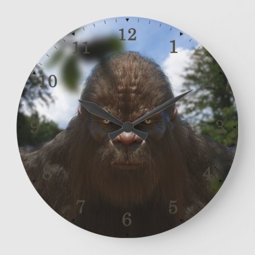 BIGFOOT SASQUATCH PORTRAIT  LARGE CLOCK