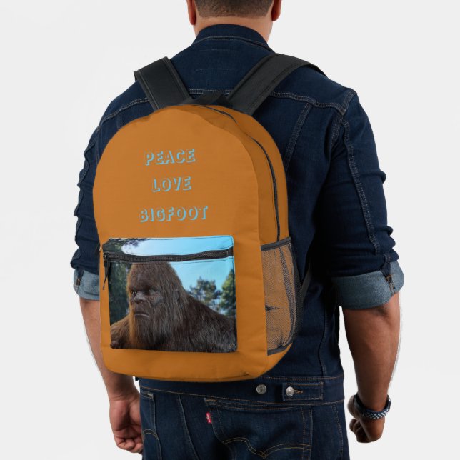 BIGFOOT SASQUATCH PORTRAIT PRINTED BACKPACK (Insitu (Model))