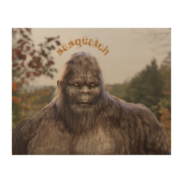 BIGFOOT SASQUATCH PORTRAIT WOOD WALL ART (Front)
