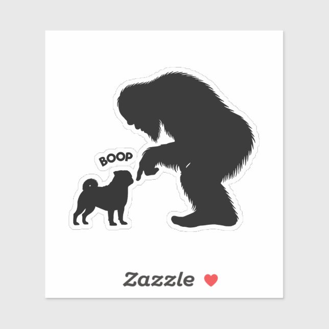 Bigfoot Sasquatch Pug Boop Sticker (Sheet)