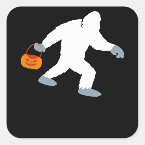 Bigfoot Sasquatch Pumpkin Halloween Costume for Square Sticker