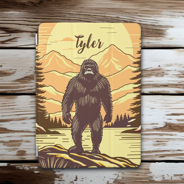 Bigfoot Sasquatch Retro Art Personalized iPad Air Cover (Creator Uploaded)