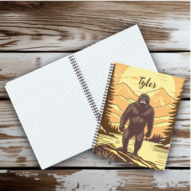 Bigfoot Sasquatch Retro Art Personalized Notebook (Creator Uploaded)