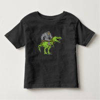 Bigfoot Sasquatch Riding Dinosaur T rex
