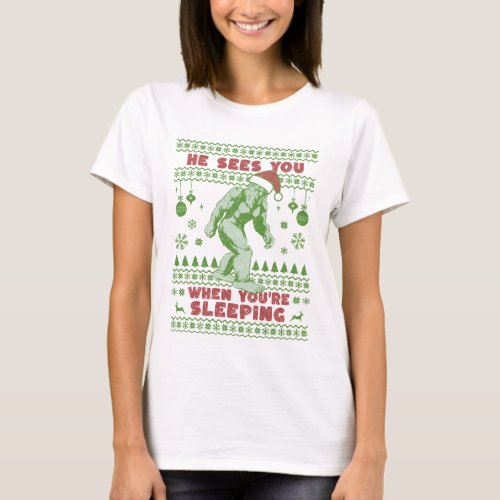 Bigfoot Sasquatch Santa Claus Christmas Sweater