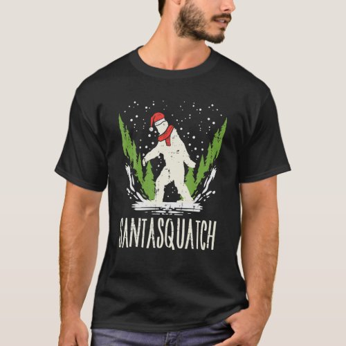 Bigfoot Sasquatch Santa Squatch Christmas Xmas Paj T_Shirt