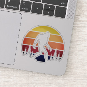 Bigfoot Sasquatch Silhouette Vintage Sticker