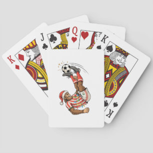 Bigfoot Sasquatch Soccer Christmas Holiday Sport Poker Cards