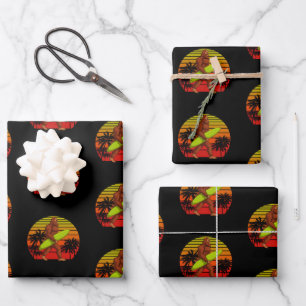 Bigfoot Sasquatch Surfer Dude Surf Board Wrapping Paper Sheets