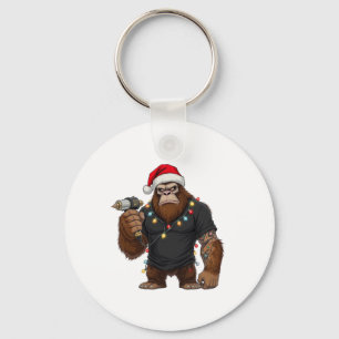 Bigfoot Sasquatch Tattoo Artist Christmas Keychain