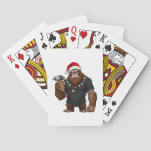 Bigfoot Sasquatch Tattoo Artist Christmas Poker Cards