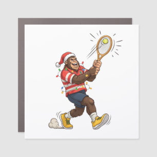 Bigfoot Sasquatch Tennis Christmas 2026 Holiday Car Magnet