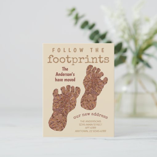 Bigfoot Sasquatch Track Funny Moving New Address Announcement Postcard