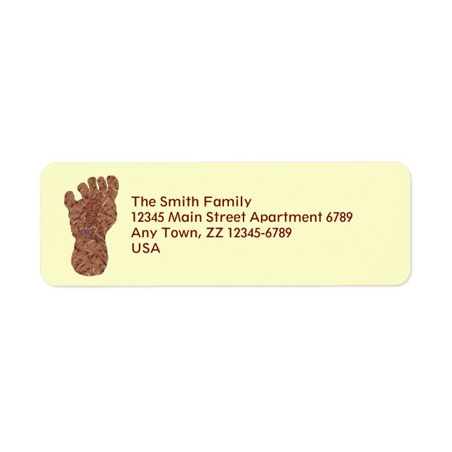 Bigfoot Sasquatch Track Geeky Mailing Supplies Label (Front)