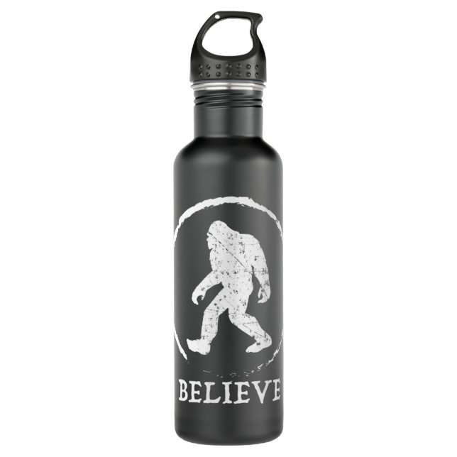 Bigfoot Sasquatch Yeti Believe  Stainless Steel Water Bottle (Front)