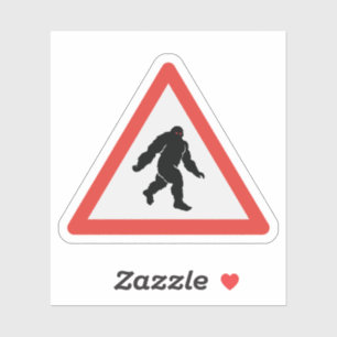 Bigfoot Sasquatch Yeti Road Sign Cryptozoology Sticker