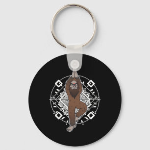 Bigfoot Sasquatch Yeti Yoga Meditation Funny Gift  Keychain