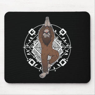 Bigfoot Sasquatch Yeti Yoga Meditation Funny Gift Mouse Pad