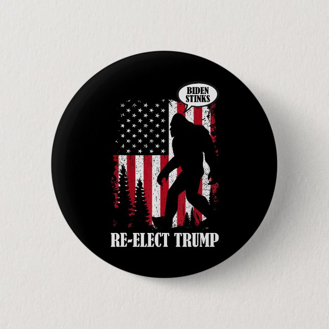 Bigfoot Says Biden Stinks  Button (Front)