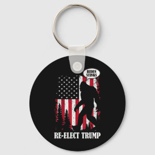 Bigfoot Says Biden Stinks Keychain