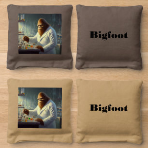 Bigfoot Scientist Cornhole Bags
