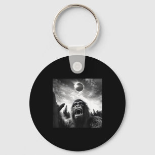 Bigfoot Selfie Total Solar Eclipse Keychain