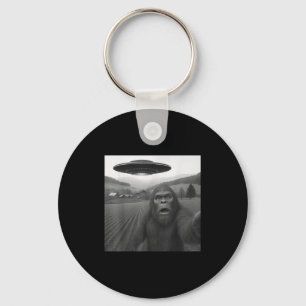 Bigfoot Selfie With Alien Ufo Funny Gifts For Men Keychain