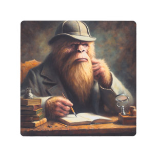 Bigfoot Sherlock Holmes Metal Print