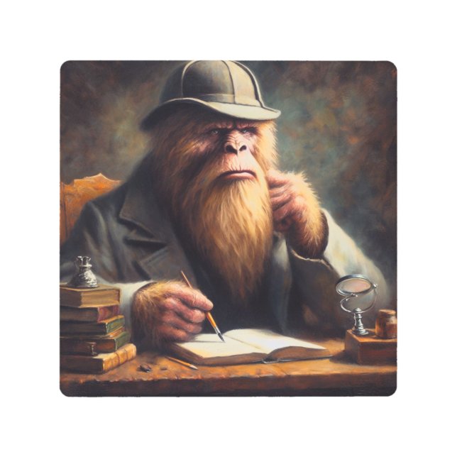 Bigfoot Sherlock Holmes Metal Print (Front)