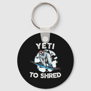 Bigfoot Shred Shirt Snowboard Yeti Snowboarding Sa Keychain