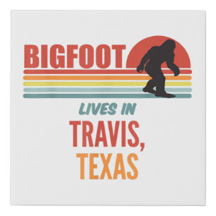 Bigfoot Sighting In Travis Texas Faux Canvas Print