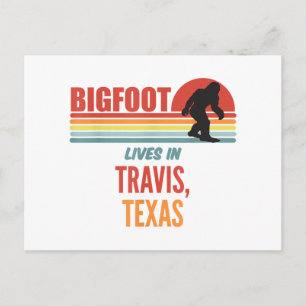 Bigfoot Sighting In Travis Texas Holiday Postcard