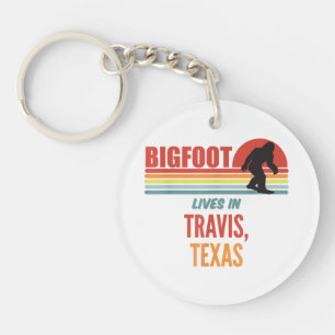 Bigfoot Sighting In Travis Texas Keychain