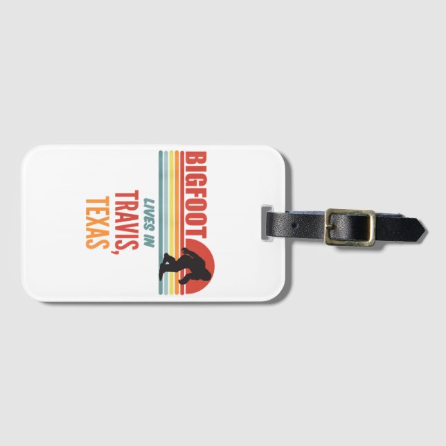 Bigfoot Sighting In Travis Texas  Luggage Tag (Front Horizontal)