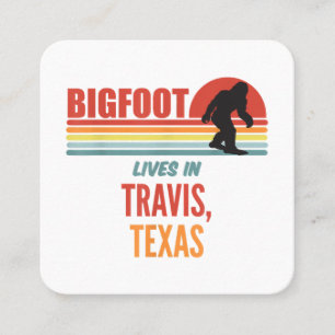 Bigfoot Sighting In Travis Texas Square Business Card