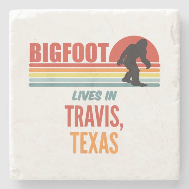 Bigfoot Sighting In Travis Texas  Stone Coaster (Front)