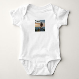 Bigfoot Silhouette Against Sunrise Baby Bodysuit