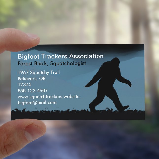Bigfoot Silhouette at Night | Sasquatch Believer's Business Card (Creator Uploaded)