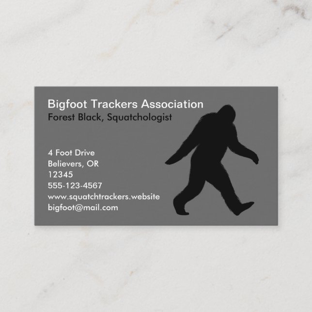 Bigfoot Silhouette Business Card (Front)