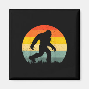 Bigfoot silhouette retro sunset funny sasquatch magnet